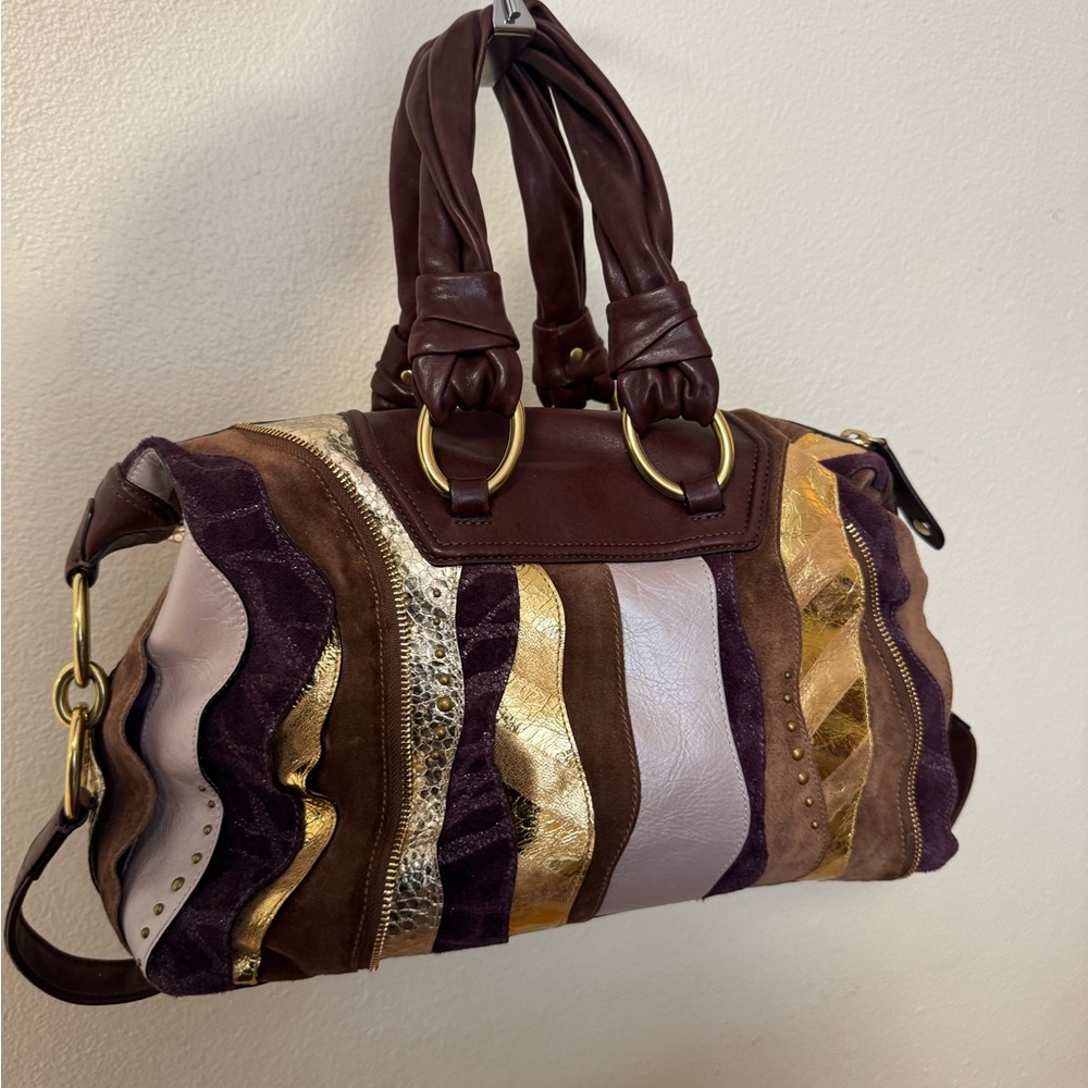 SOLD ๐ซ Vintage Coach Limited Edition Metallic Leather Large Sabrina y2k RARE - Picture 3 of 9